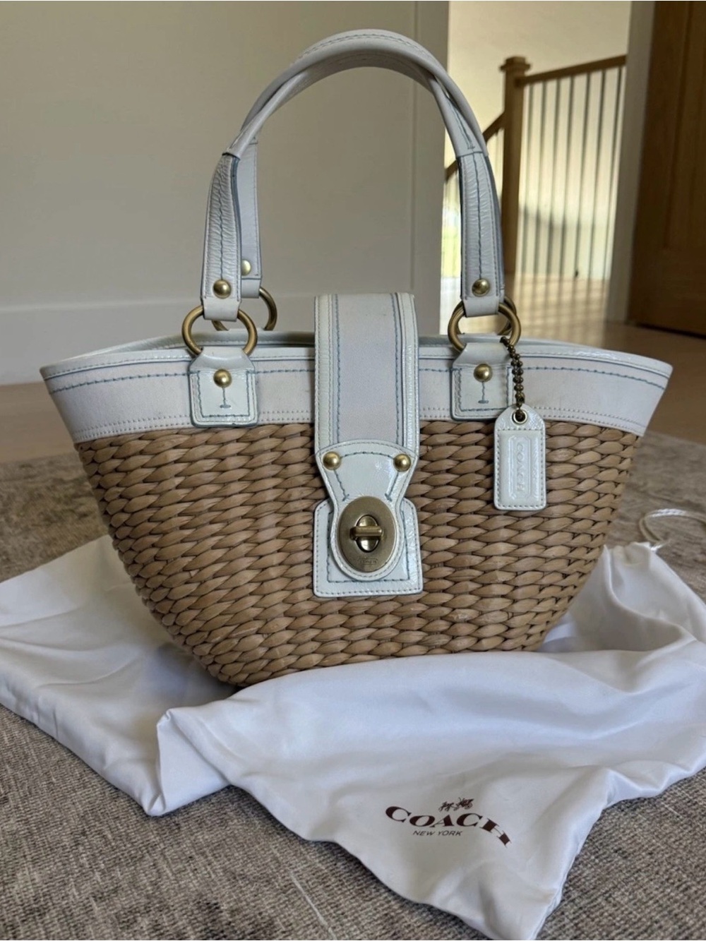Coach Legacy Woven basket tote.